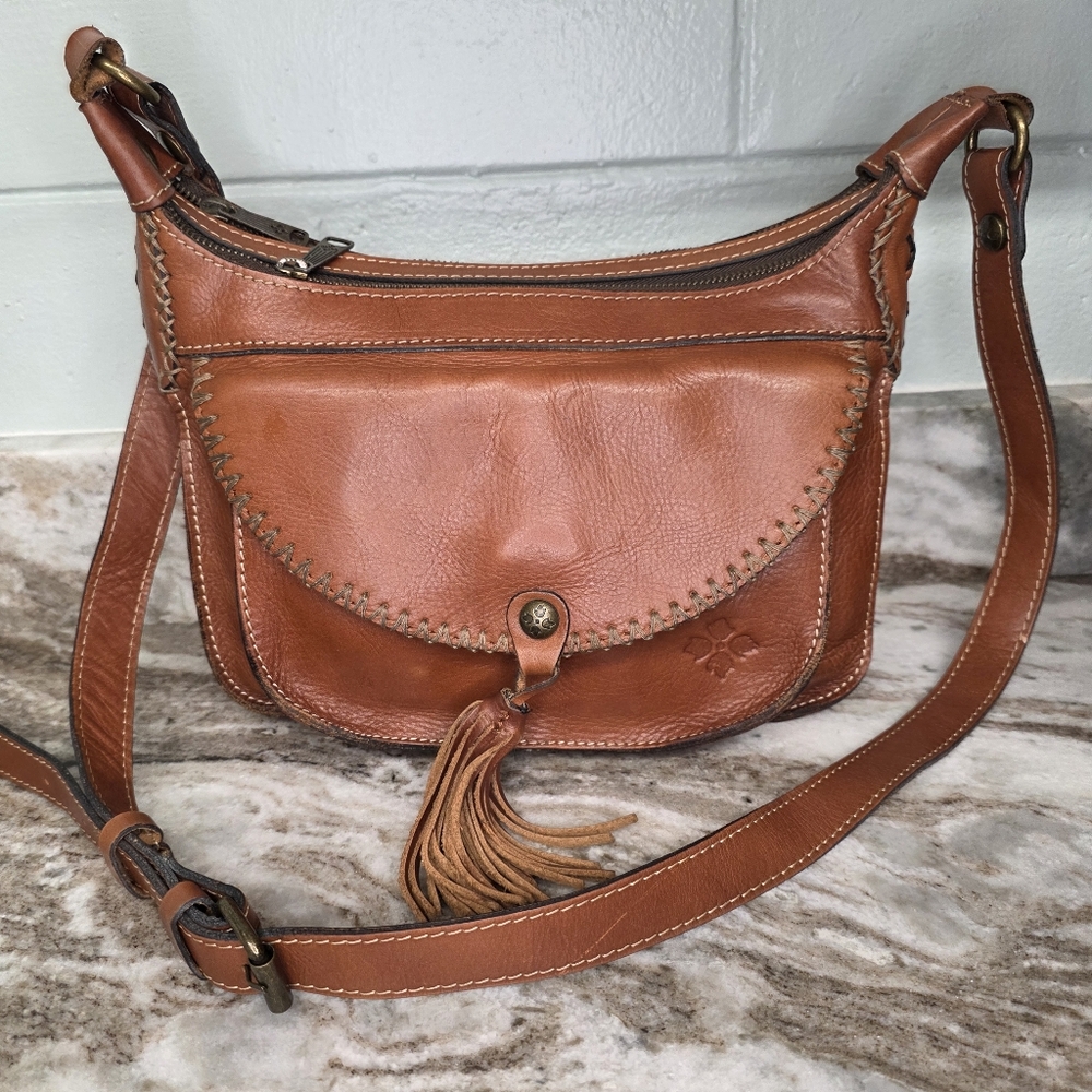 Patricia Nash Camila Double Zip Crossbody Leather Bag